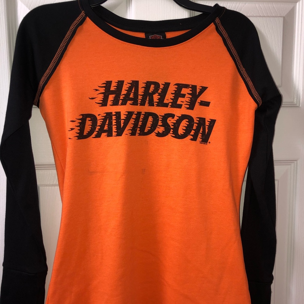 Harley-Davidson Ladies Top Orange & Black